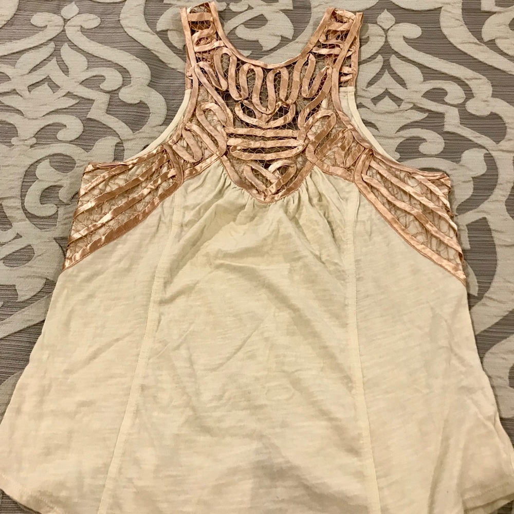 Gold/Copper and Cream Tank Top